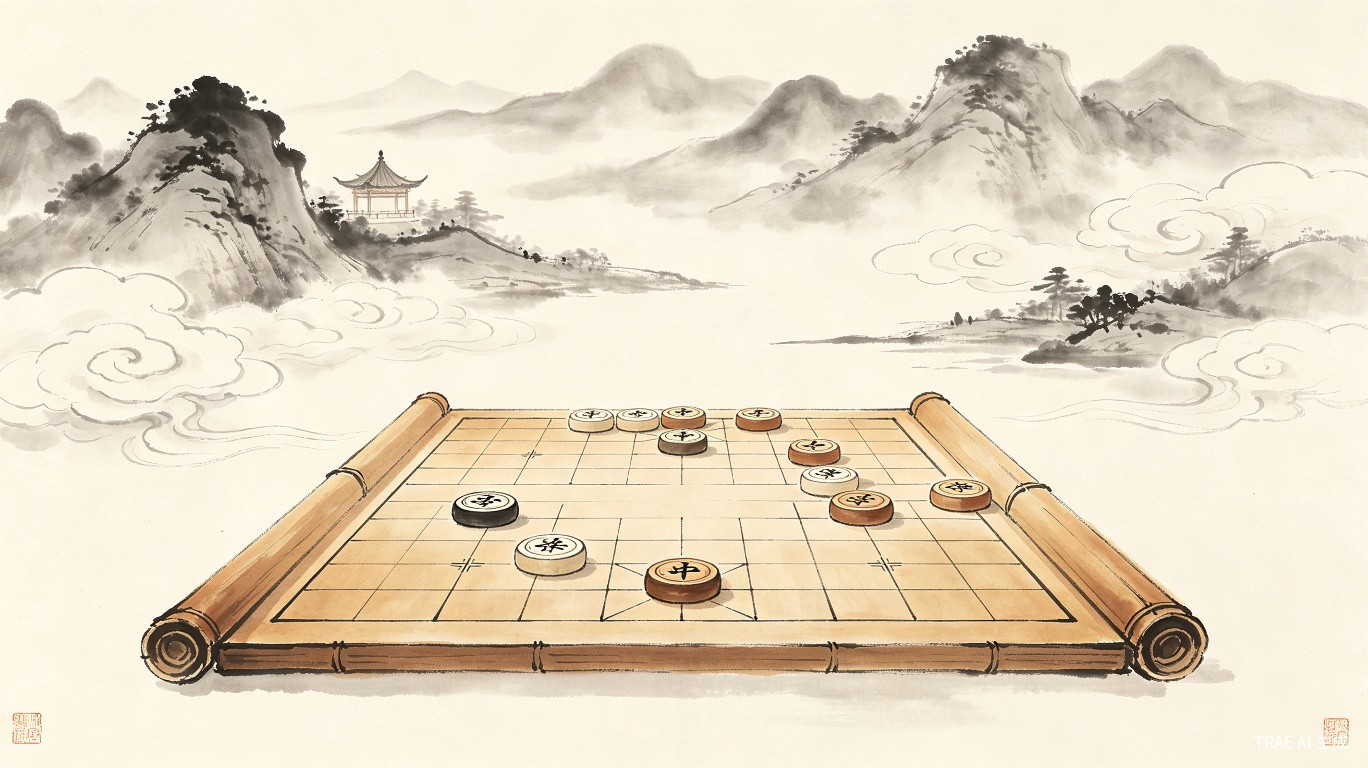 棋盘与山水